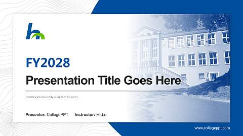 Nordhausen University of Applied Sciences Academic Presentation/Research Findings Report PPT Template