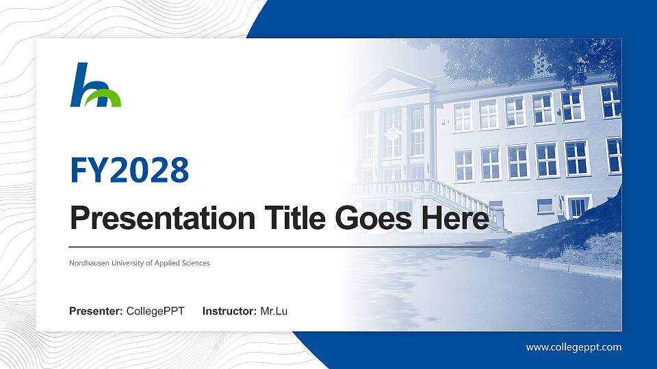 Nordhausen University of Applied Sciences Academic Presentation/Research Findings Report PPT Template16:9 ratio PPT effect preview image1