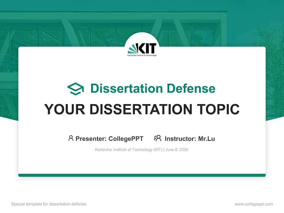 Karlsruhe Institute of Technology (KIT) Graduation Thesis Defense PPT Template4:3 ratio PPT effect preview image7
