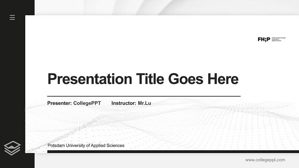 Potsdam University of Applied Sciences Thesis Proposal/Graduation Defense PPT Template16:9 ratio PPT effect preview image