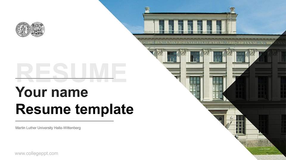 Martin Luther University Halle-Wittenberg Resume PPT Template16:9 ratio PPT effect preview image