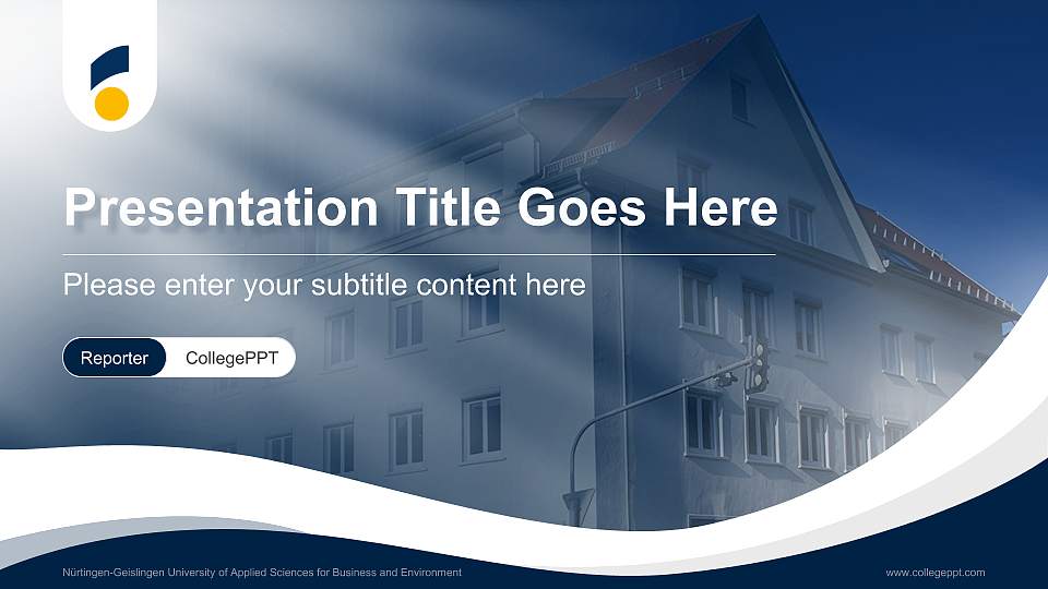 Nürtingen-Geislingen University of Applied Sciences for Business and Environment Lecture Sharing and Networking Event PPT Template16:9 ratio PPT effect preview image