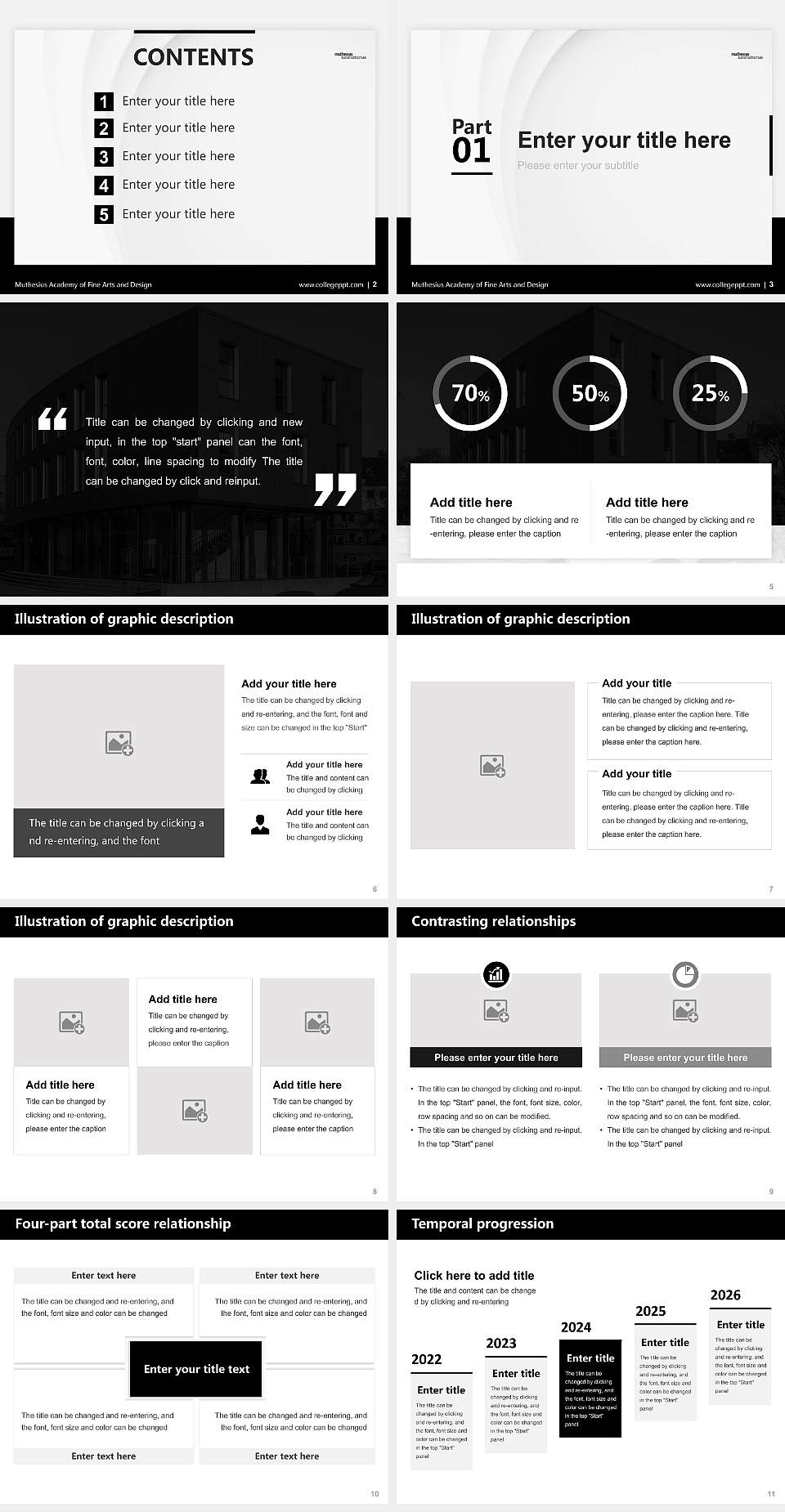 Muthesius Academy of Fine Arts and Design Thesis Proposal/Graduation Defense PPT Template4:3 ratio PPT effect preview image2