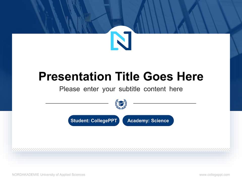 NORDAKADEMIE University of Applied Sciences National Scholarship Defense PPT Template4:3 ratio PPT effect preview image4