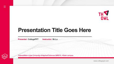 Ostwestfalen-Lippe University of Applied Sciences – Höxter campus Thesis Proposal/Graduation Defense PPT Template