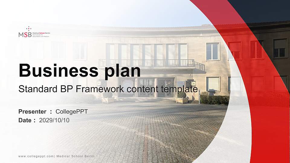 Medical School Berlin Competition/Entrepreneurship Contest PPT Template16:9 ratio PPT effect preview image