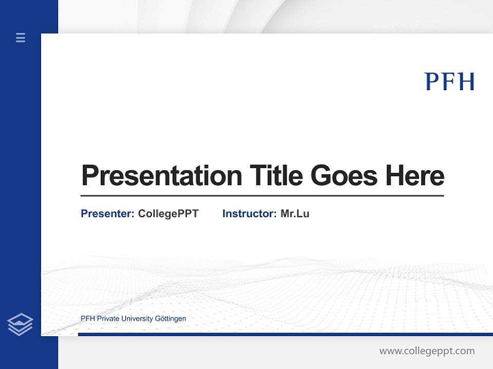 PFH Private University Göttingen Thesis Proposal/Graduation Defense PPT Template4:3 ratio PPT effect preview image5