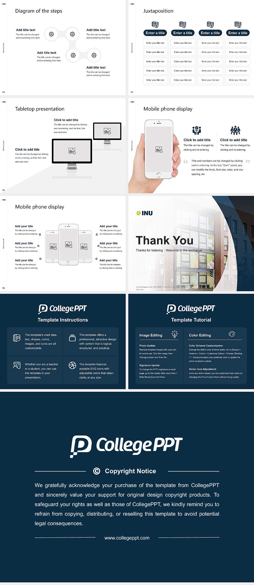 INU – Innovative University of Applied Sciences Competition/Entrepreneurship Contest PPT Template4:3 ratio PPT effect preview image9