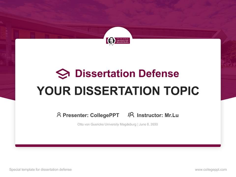 Otto von Guericke University Magdeburg Graduation Thesis Defense PPT Template4:3 ratio PPT effect preview image7