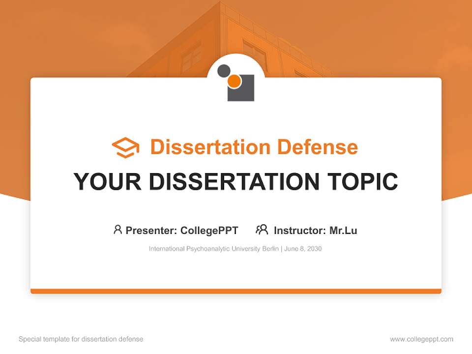 International Psychoanalytic University Berlin Graduation Thesis Defense PPT Template4:3 ratio PPT effect preview image7