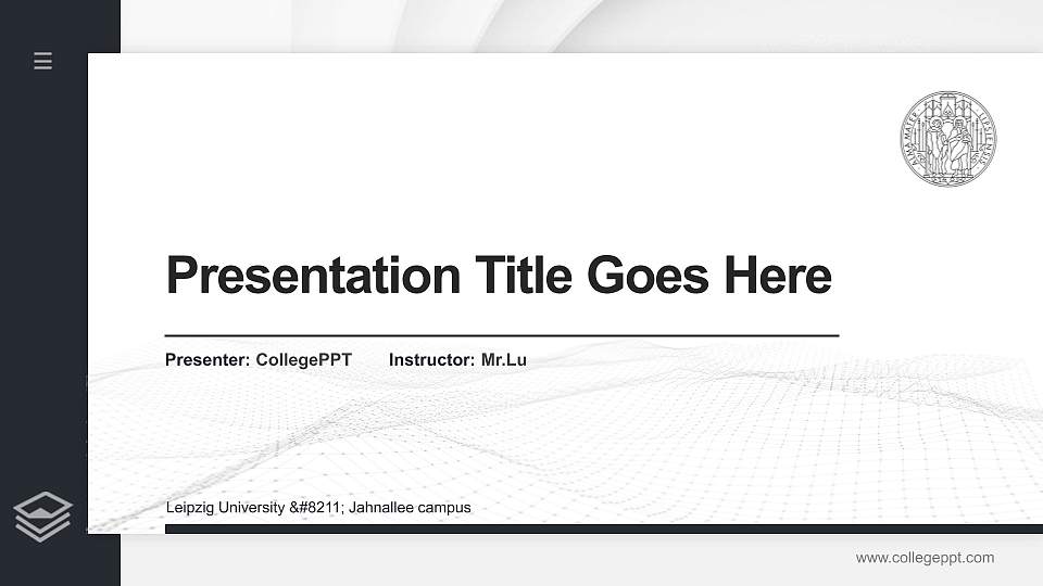 Leipzig University – Jahnallee campus Thesis Proposal/Graduation Defense PPT Template16:9 ratio PPT effect preview image