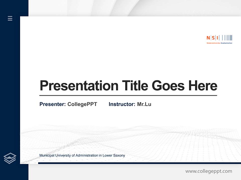 Municipal University of Administration in Lower Saxony Thesis Proposal/Graduation Defense PPT Template4:3 ratio PPT effect preview image5