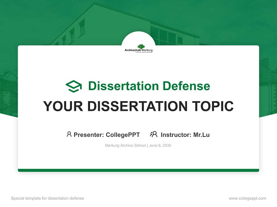 Marburg Archive School Graduation Thesis Defense PPT Template4:3 ratio PPT effect preview image7