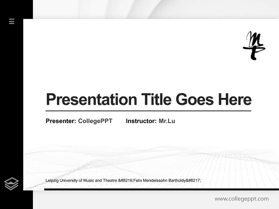 Leipzig University of Music and Theatre ‘Felix Mendelssohn Bartholdy’ Thesis Proposal/Graduation Defense PPT Template4:3 ratio PPT effect preview image5
