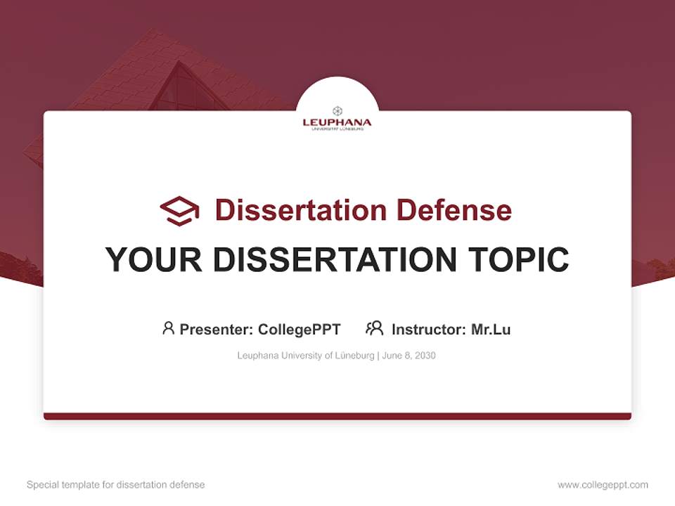 Leuphana University of Lüneburg Graduation Thesis Defense PPT Template4:3 ratio PPT effect preview image7