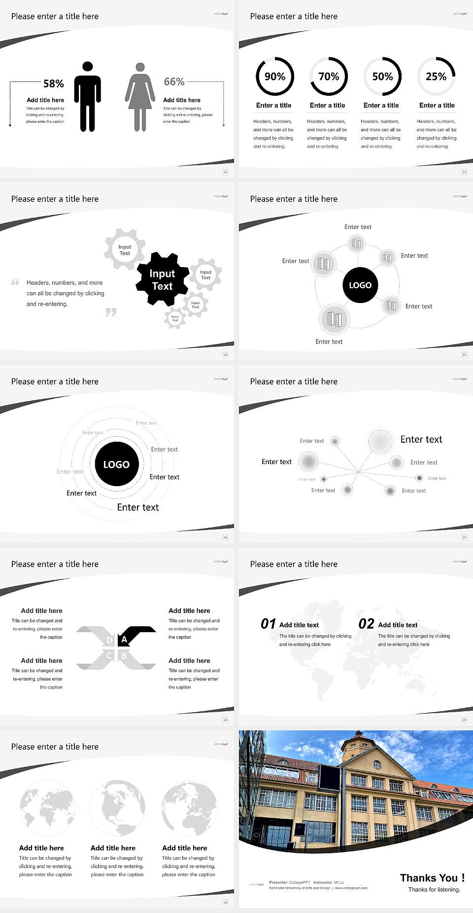 Karlsruhe University of Arts and Design Course/Courseware Creation PPT Template4:3 ratio PPT effect preview image4