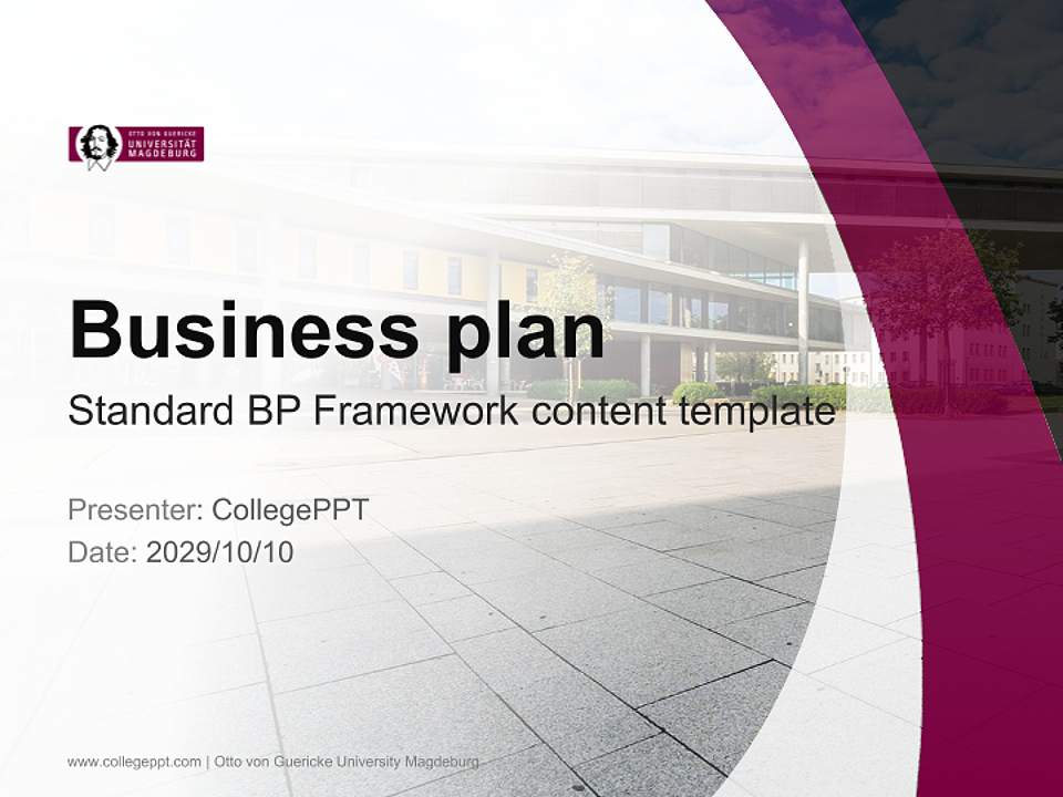 Otto von Guericke University Magdeburg Competition/Entrepreneurship Contest PPT Template4:3 ratio PPT effect preview image9