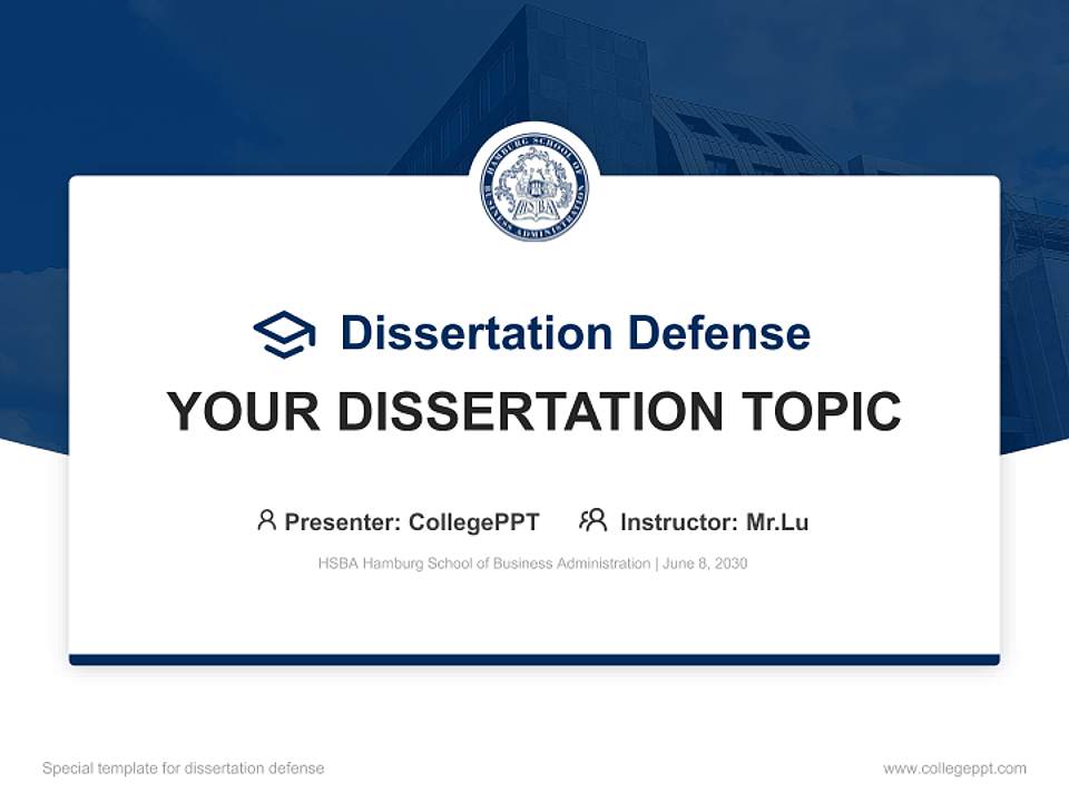 HSBA Hamburg School of Business Administration Graduation Thesis Defense PPT Template4:3 ratio PPT effect preview image7