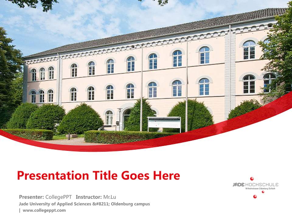 Jade University of Applied Sciences – Oldenburg campus Course/Courseware Creation PPT Template4:3 ratio PPT effect preview image5