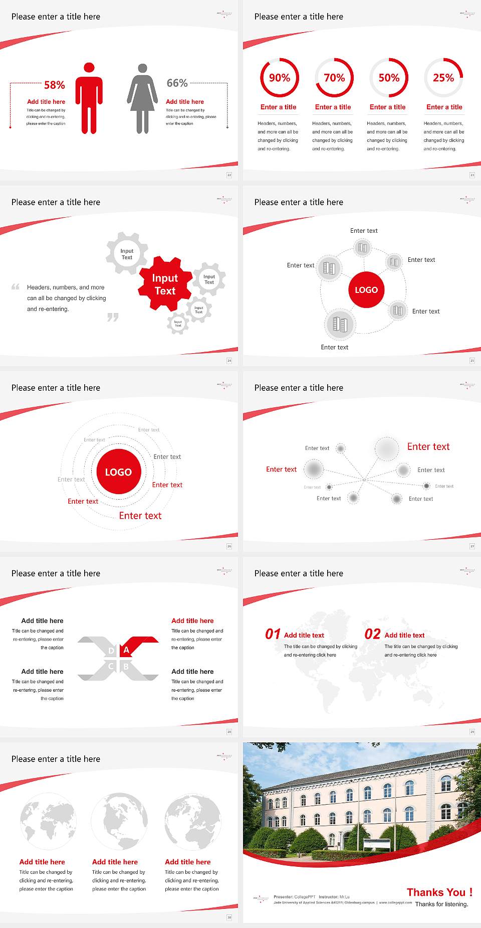 Jade University of Applied Sciences – Oldenburg campus Course/Courseware Creation PPT Template4:3 ratio PPT effect preview image4