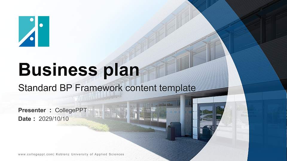 Koblenz University of Applied Sciences Competition/Entrepreneurship Contest PPT Template16:9 ratio PPT effect preview image