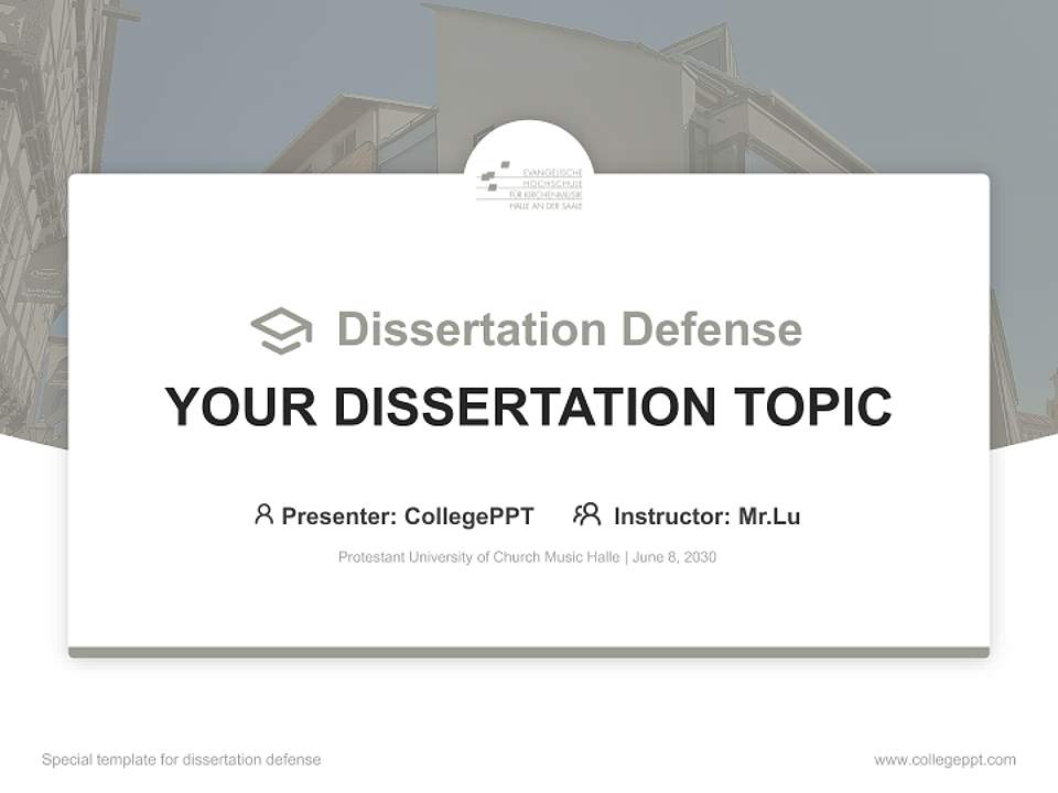 Protestant University of Church Music Halle Graduation Thesis Defense PPT Template4:3 ratio PPT effect preview image7