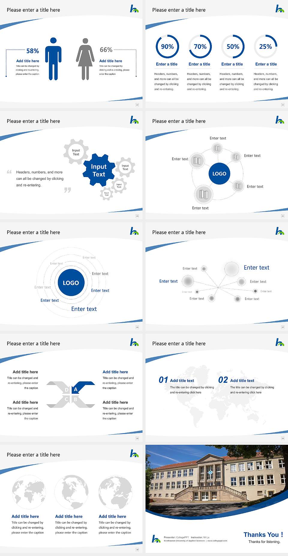 Nordhausen University of Applied Sciences Course/Courseware Creation PPT Template4:3 ratio PPT effect preview image4