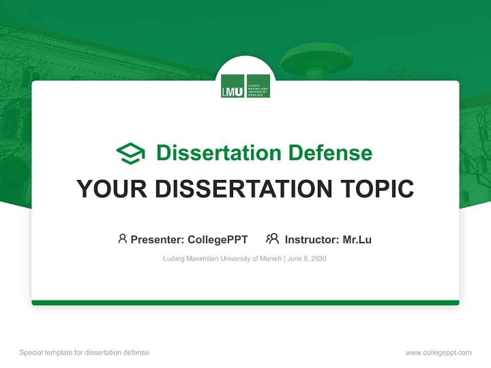 Ludwig Maximilian University of Munich Graduation Thesis Defense PPT Template4:3 ratio PPT effect preview image7