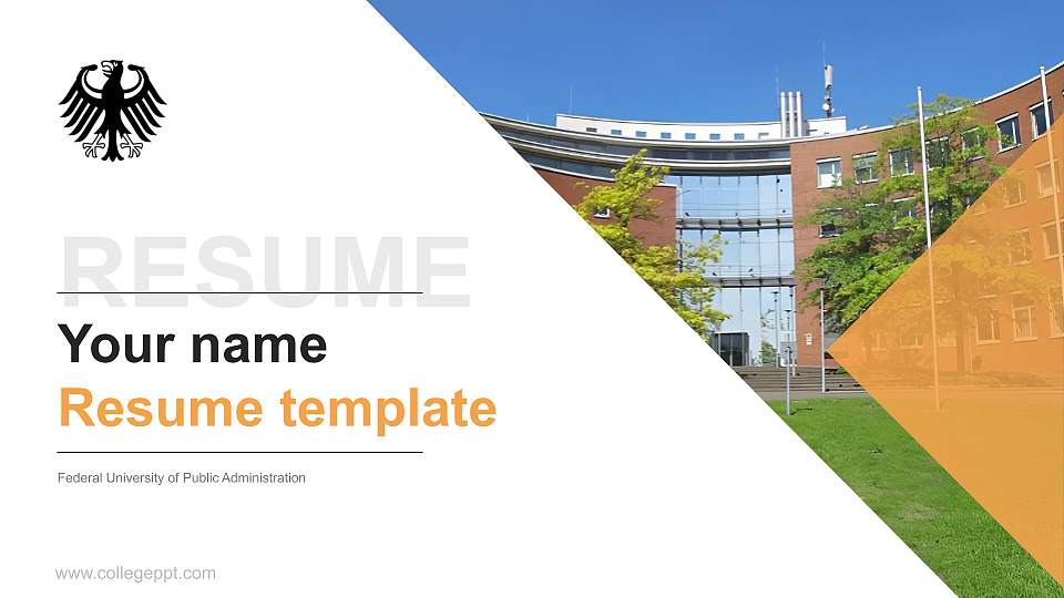 Federal University of Public Administration Resume PPT Template16:9 ratio PPT effect preview image