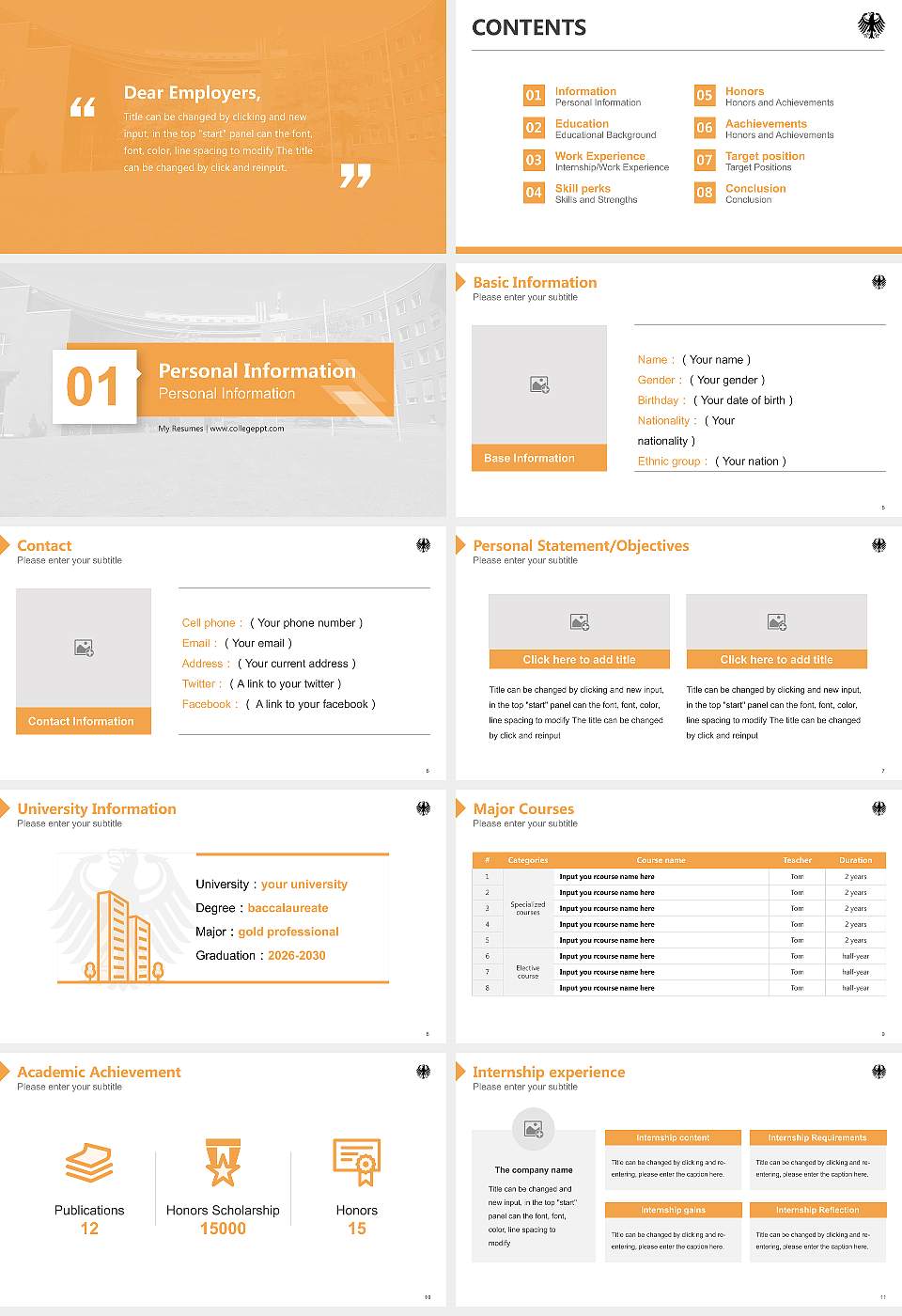 Federal University of Public Administration Resume PPT Template16:9 ratio PPT effect preview image2