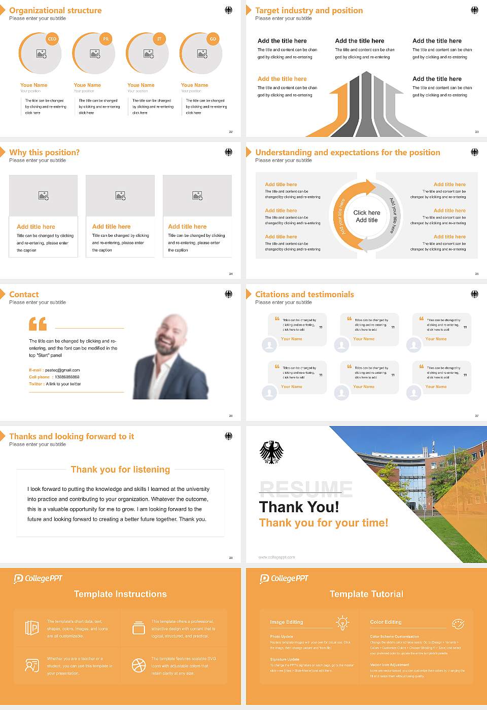Federal University of Public Administration Resume PPT Template16:9 ratio PPT effect preview image4