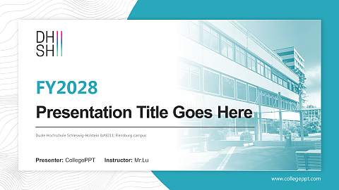 Duale Hochschule Schleswig-Holstein – Flensburg campus Academic Presentation/Research Findings Report PPT Template