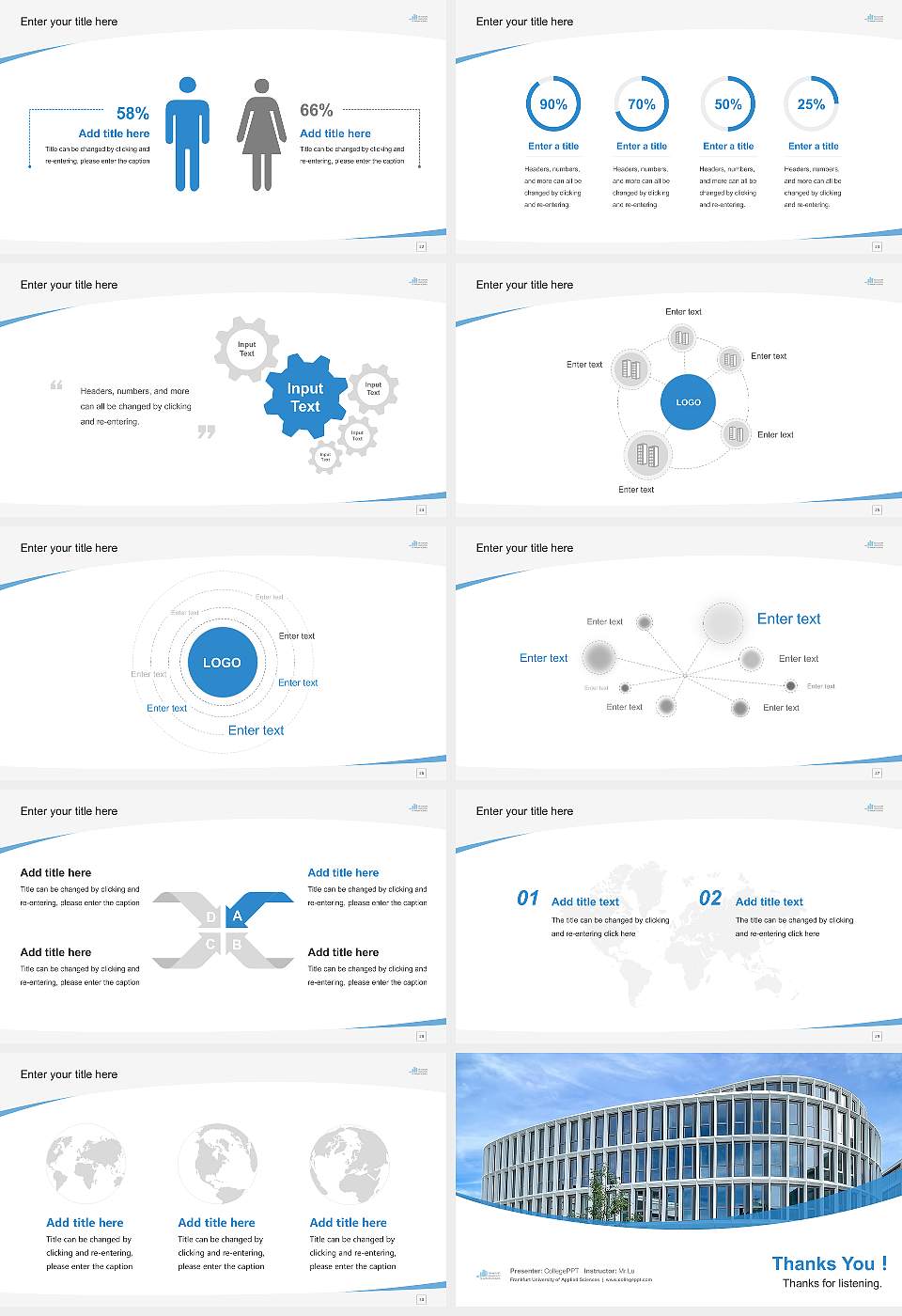 Frankfurt University of Applied Sciences Course/Courseware Creation PPT Template16:9 ratio PPT effect preview image4