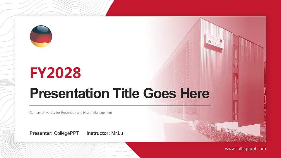 German University for Prevention and Health Management Academic Presentation/Research Findings Report PPT Template16:9 ratio PPT effect preview image