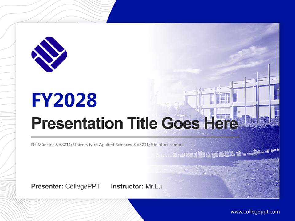 FH Münster – University of Applied Sciences – Steinfurt campus Academic Presentation/Research Findings Report PPT Template4:3 ratio PPT effect preview image5