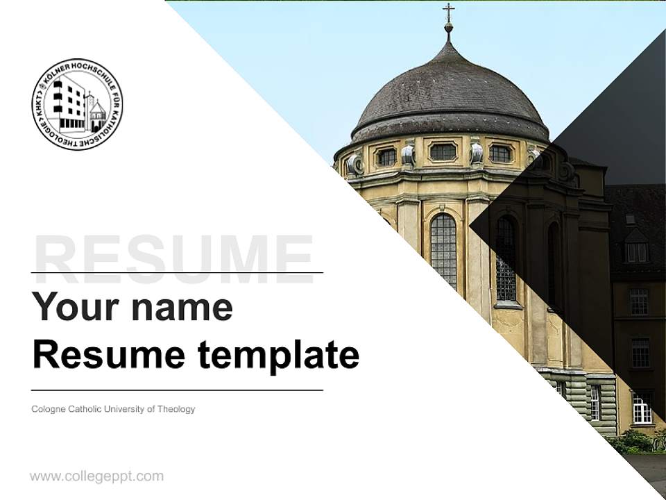 Cologne Catholic University of Theology Resume PPT Template4:3 ratio PPT effect preview image5