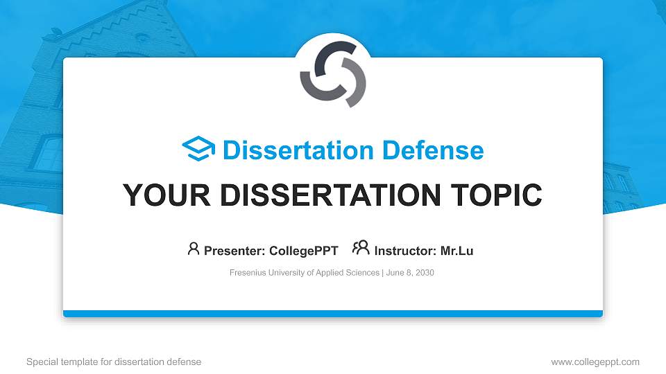 Fresenius University of Applied Sciences Graduation Thesis Defense PPT Template16:9 ratio PPT effect preview image