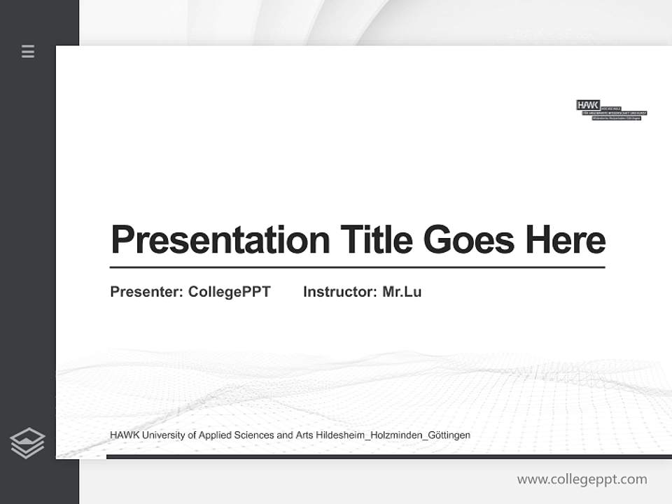 HAWK University of Applied Sciences and Arts Hildesheim_Holzminden_Göttingen Thesis Proposal/Graduation Defense PPT Template4:3 ratio PPT effect preview image5