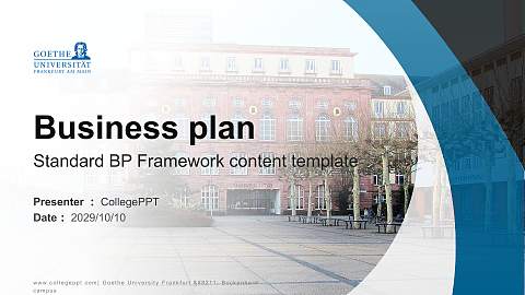 Goethe University Frankfurt – Bockenheim campus Competition/Entrepreneurship Contest PPT Template