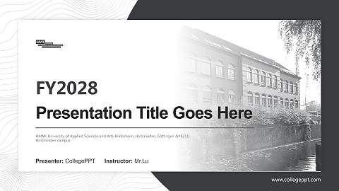HAWK University of Applied Sciences and Arts Hildesheim_Holzminden_Göttingen – Holzminden campus Academic Presentation/Research Findings Report PPT Template
