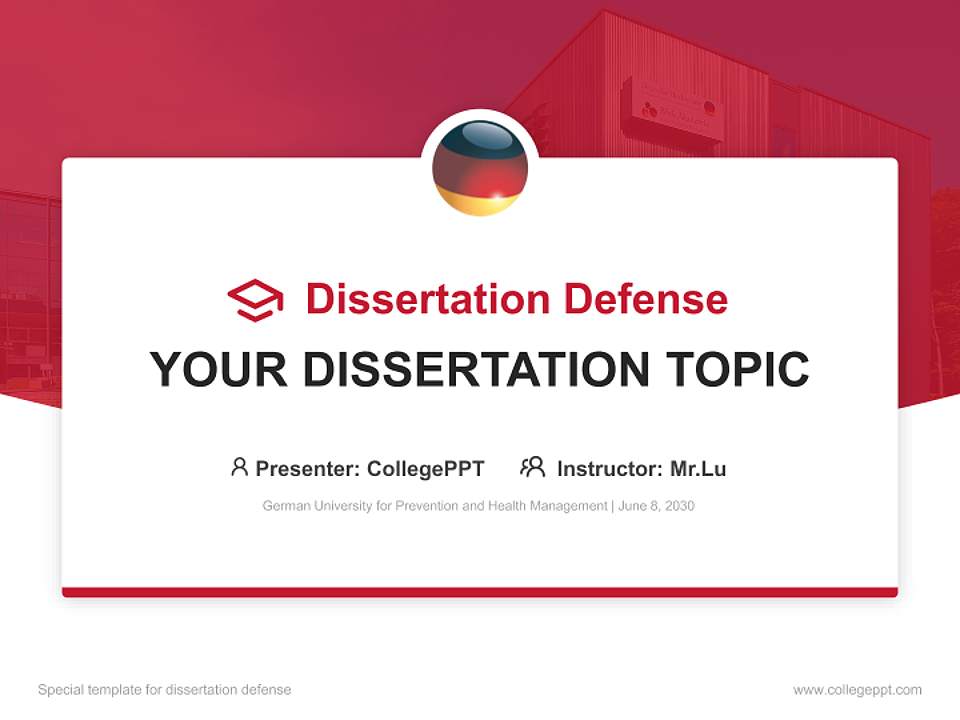 German University for Prevention and Health Management Graduation Thesis Defense PPT Template4:3 ratio PPT effect preview image7