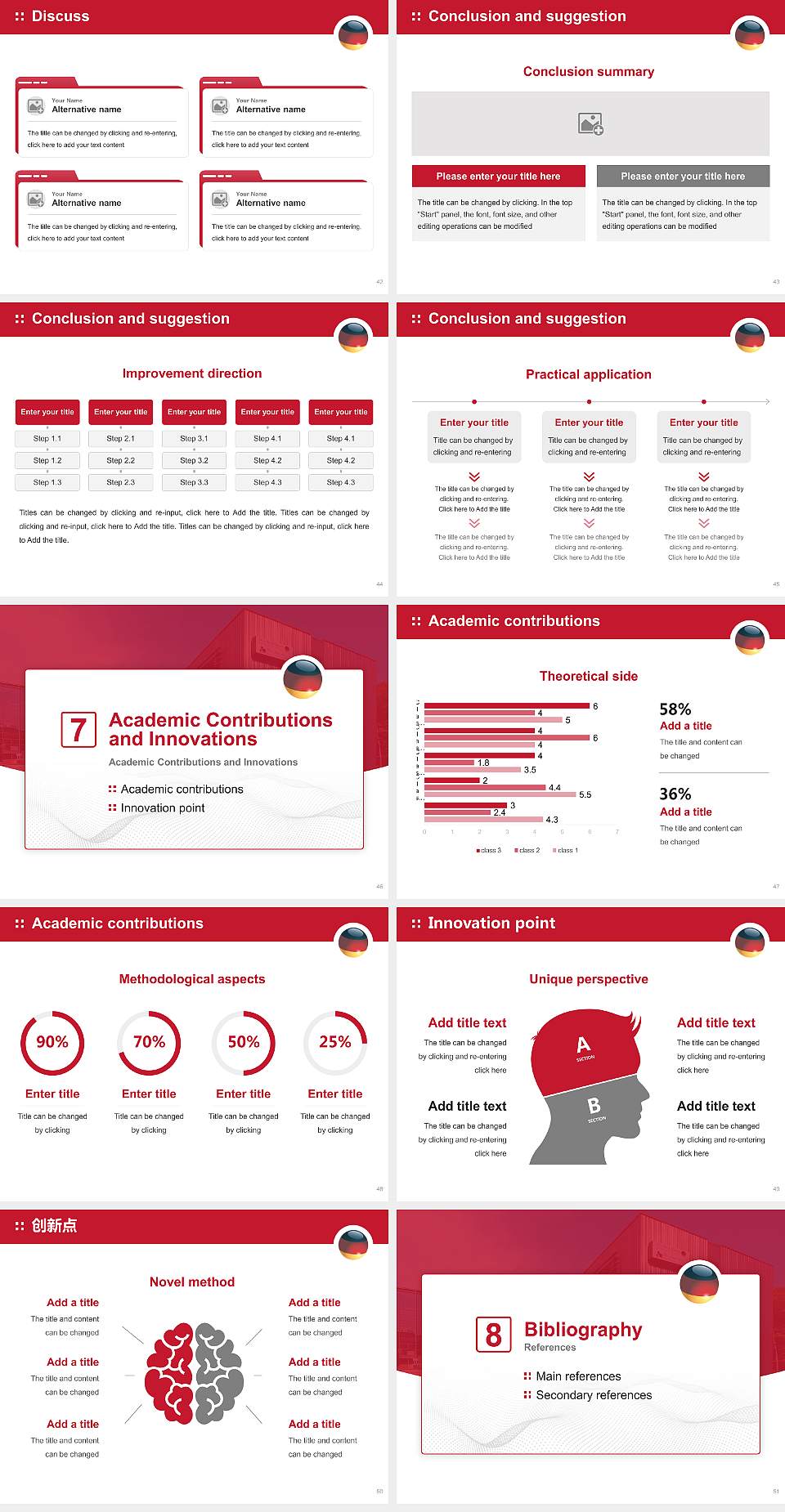 German University for Prevention and Health Management Graduation Thesis Defense PPT Template4:3 ratio PPT effect preview image6