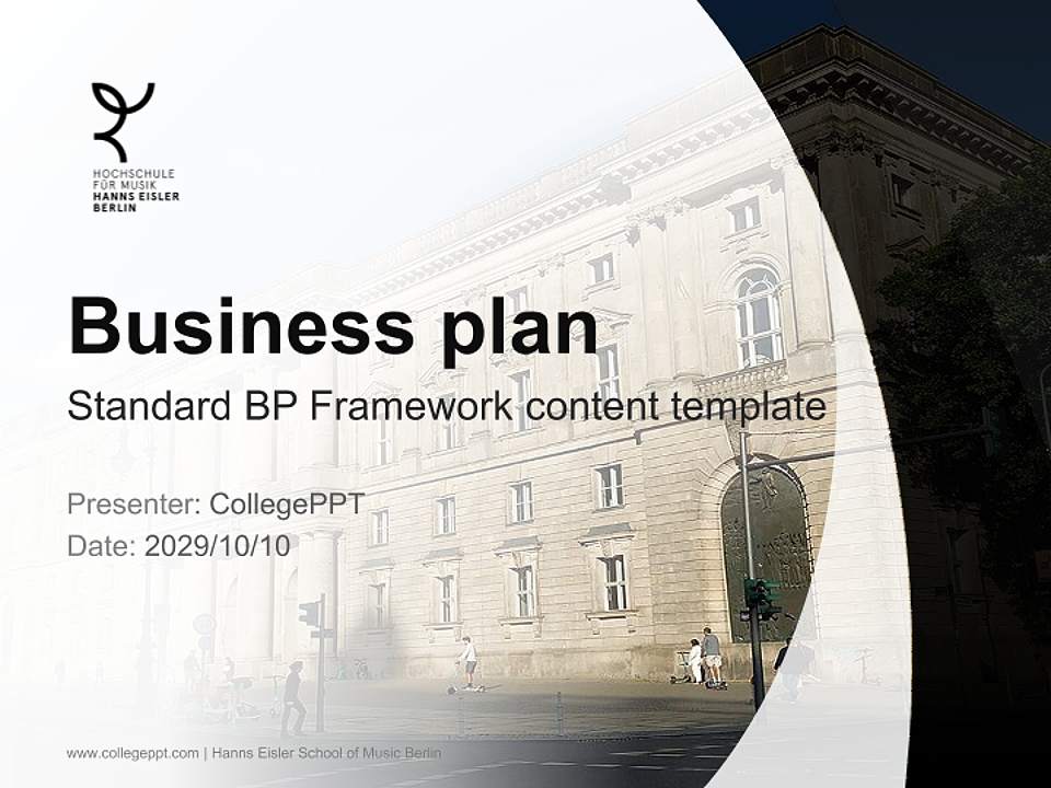 Hanns Eisler School of Music Berlin Competition/Entrepreneurship Contest PPT Template4:3 ratio PPT effect preview image9