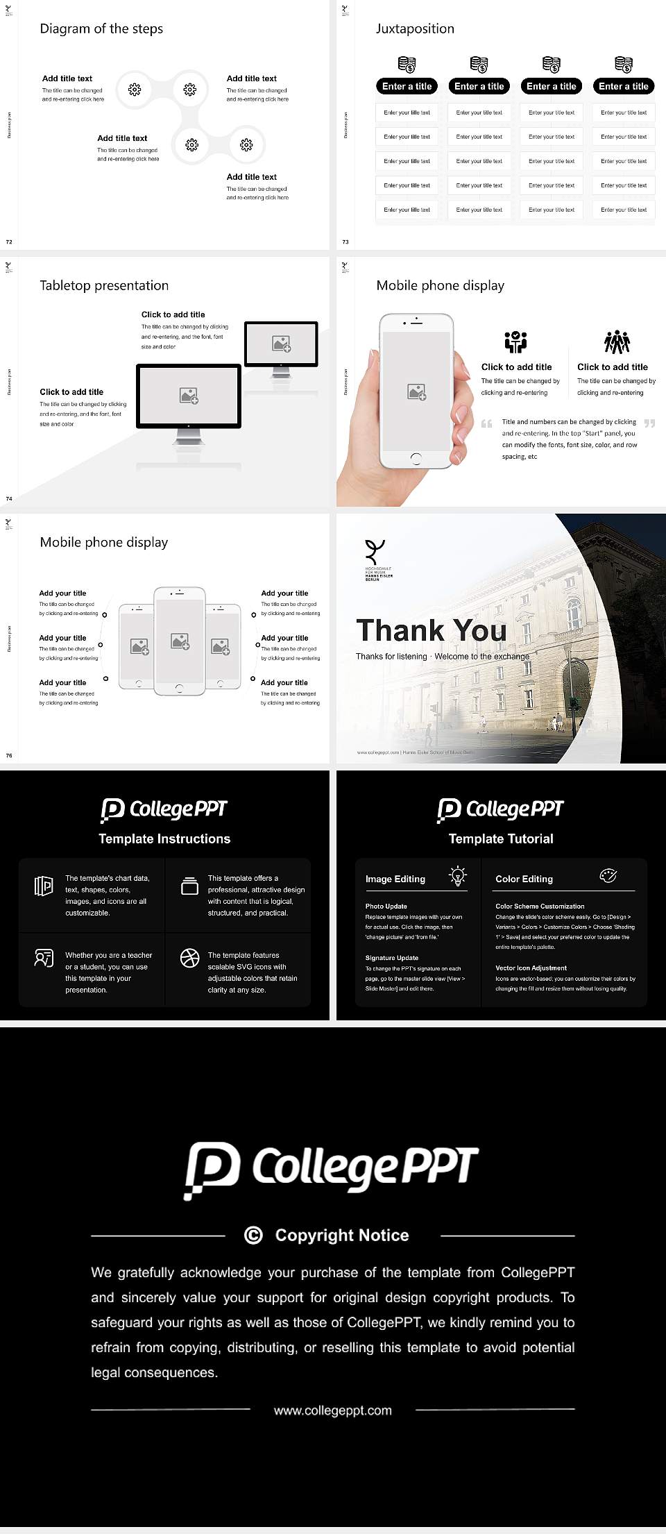 Hanns Eisler School of Music Berlin Competition/Entrepreneurship Contest PPT Template4:3 ratio PPT effect preview image9