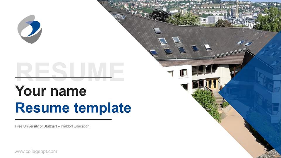 Free University of Stuttgart – Waldorf Education Resume PPT Template16:9 ratio PPT effect preview image