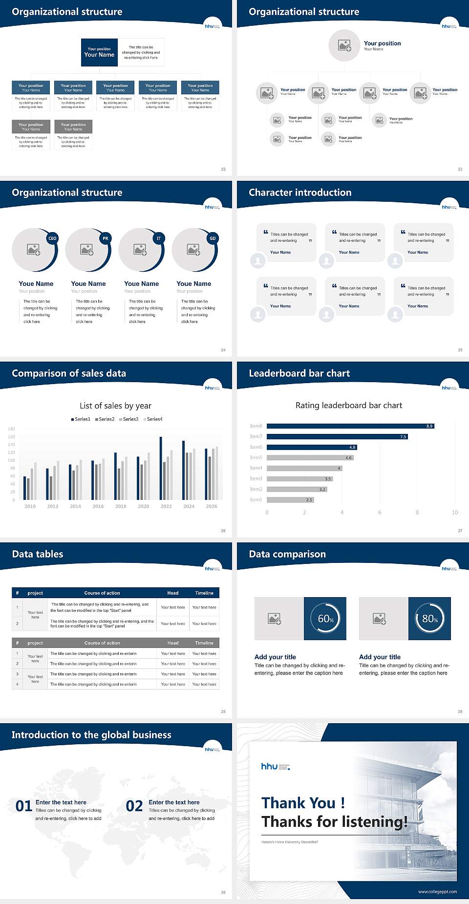Heinrich Heine University Düsseldorf Academic Presentation/Research Findings Report PPT Template4:3 ratio PPT effect preview image4