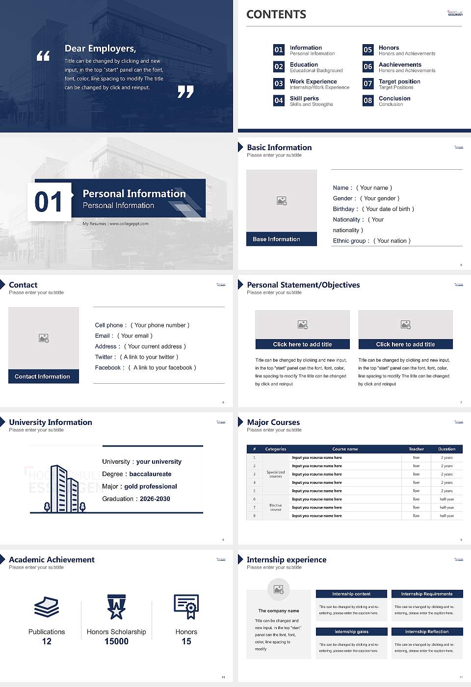 Esslingen University of Applied Sciences – Göppingen Campus Resume PPT Template16:9 ratio PPT effect preview image2
