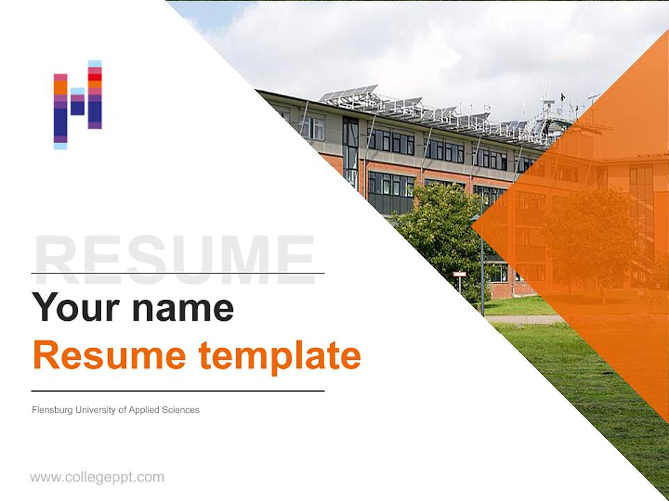 Flensburg University of Applied Sciences Resume PPT Template4:3 ratio PPT effect preview image5