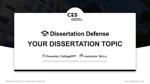 CBS International Business School – Hamburg campus Graduation Thesis Defense PPT Template