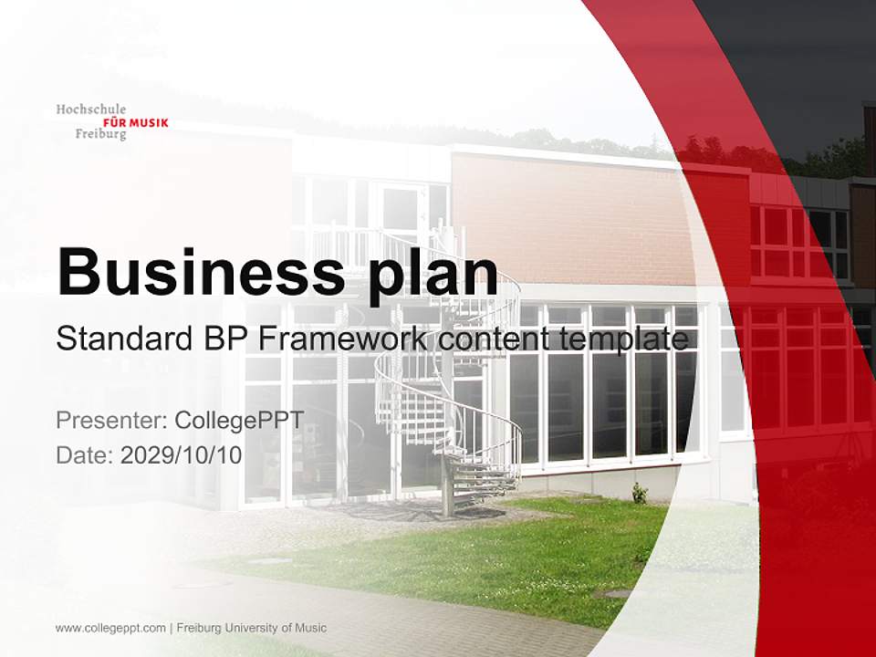 Freiburg University of Music Competition/Entrepreneurship Contest PPT Template4:3 ratio PPT effect preview image9